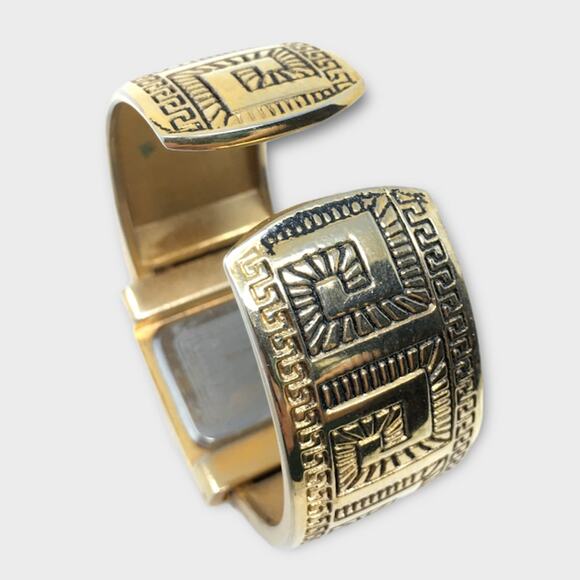 Princess Womens Gold Tone Watch Wristwatch Aztec Quartz Water Resistant 2085 - Picture 4 of 6